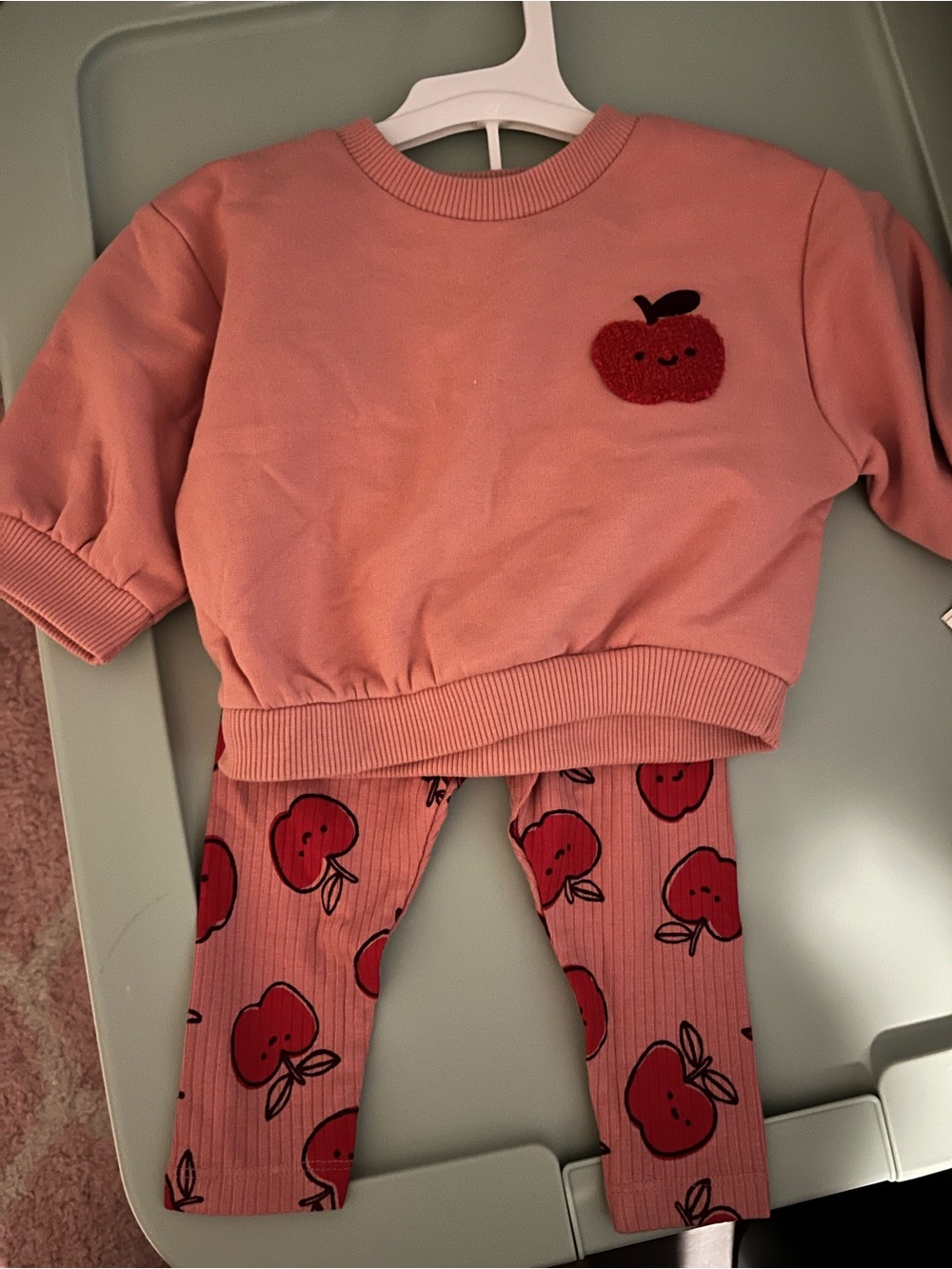 Cat & Jack Pink Apple Sweatshirt and Legging Set